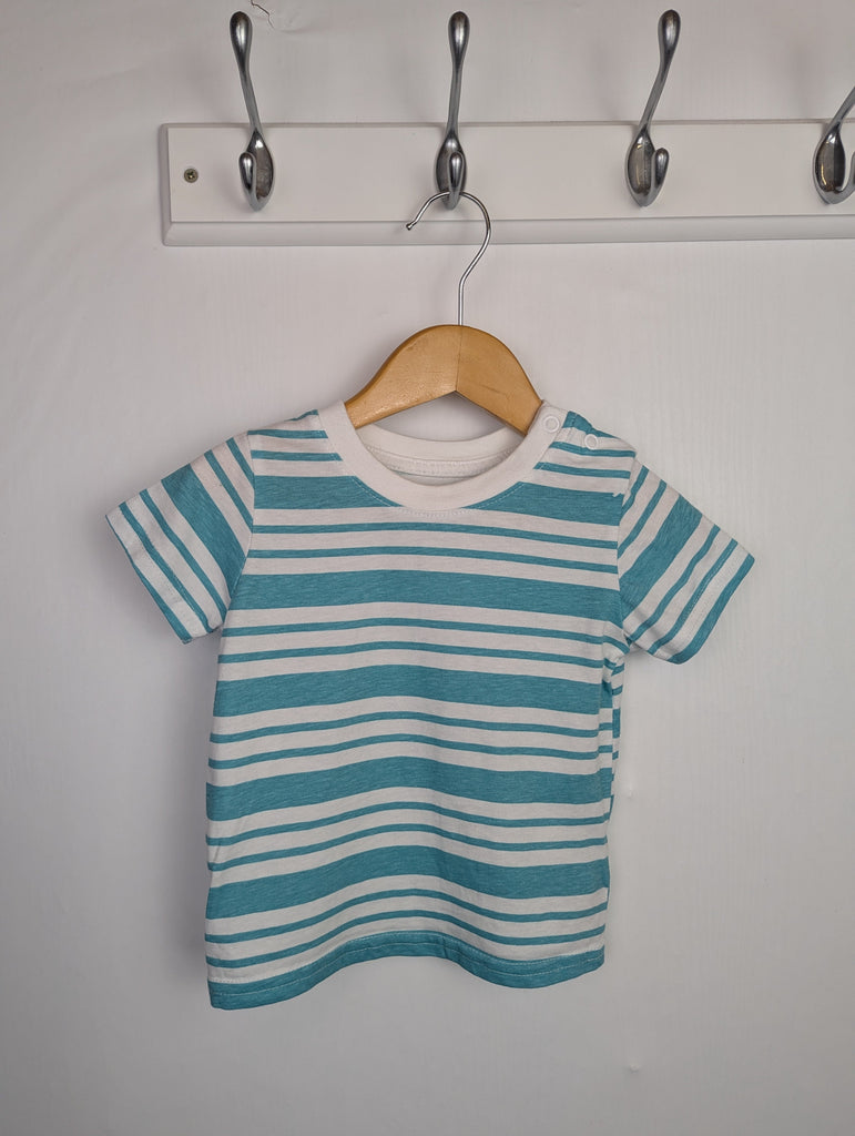 Primark Green Striped Top - Boys 6-9 Months Little Ones Preloved Used, Preloved, Preworn Baby, Girls & Boys Clothes. Kids & Children's second hand Clothing UK Online. Cheap affordable. Brands including Next, Joules, Nutmeg Morrisons, TU, F&F, H&M.