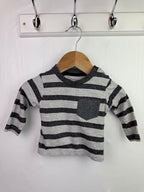 Primark Grey Striped Top - Boys 0 - 3 Months - Little Ones Preloved. Second Hand Children's & Preloved Baby, Kids, Girls & Boys Clothes. UK online
