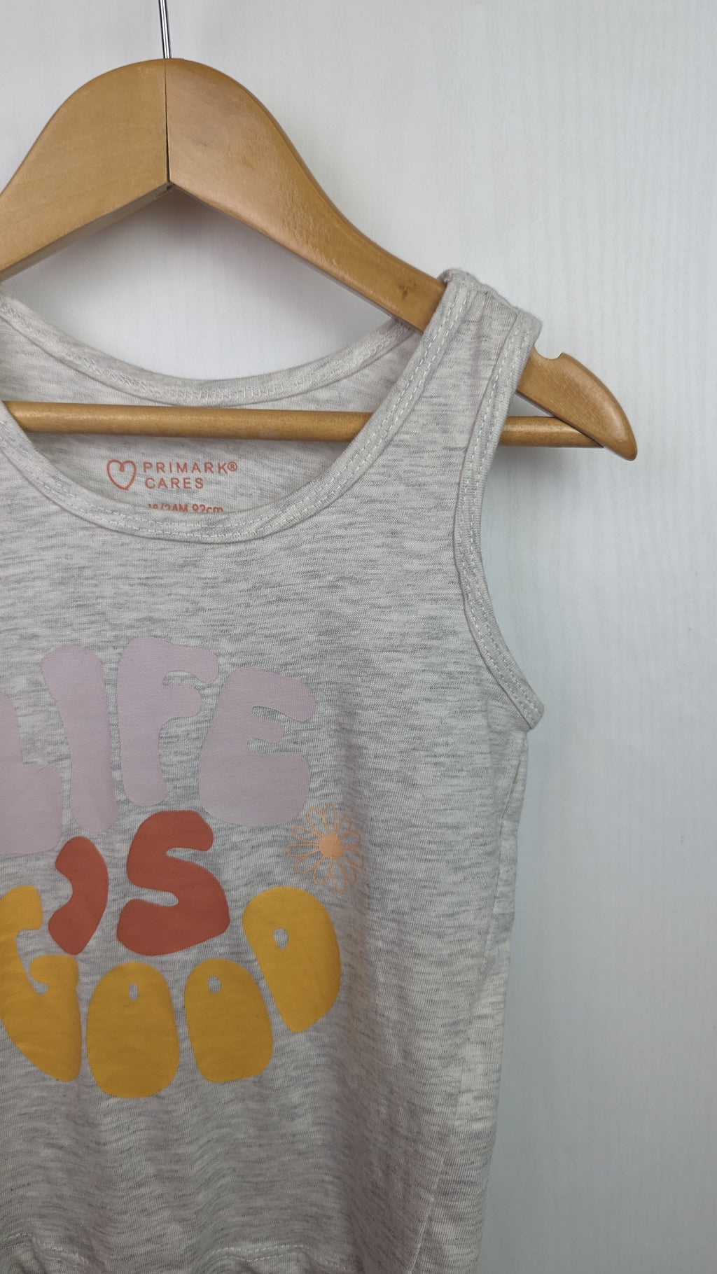 Primark Life is Good Vest Top - Girls 18 - 24 Months - Little Ones Preloved. Second Hand Children's & Preloved Baby, Kids, Girls & Boys Clothes. UK online