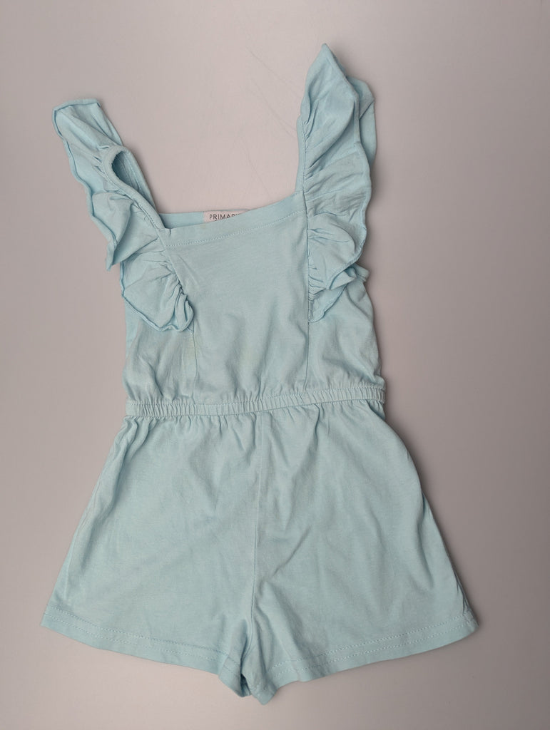 Primark Light Blue Playsuit - Girls 2-3 Years Little Ones Preloved Used, Preloved, Preworn Baby, Girls & Boys Clothes. Kids & Children's second hand Clothing UK Online. Cheap affordable. Brands including Next, Joules, Nutmeg Morrisons, TU, F&F, H&M.