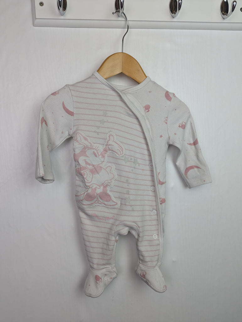 Primark Minnie Mouse Sleepsuit - Girls Newborn Little Ones Preloved Used, Preloved, Preworn Baby, Girls & Boys Clothes. Kids & Children's second hand Clothing UK Online. Cheap affordable. Brands including Next, Joules, Nutmeg Morrisons, TU, F&F, H&M.