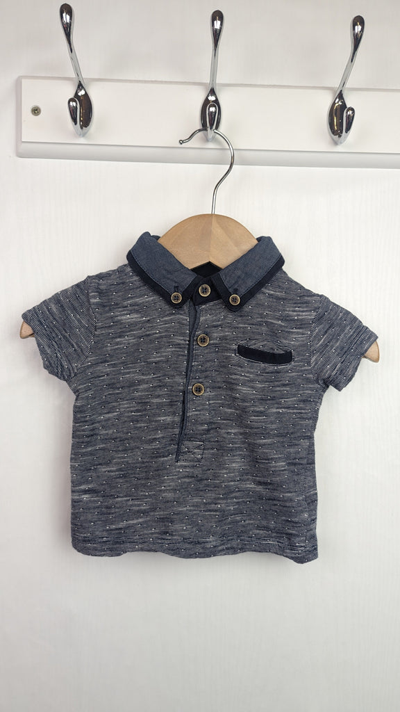 Primark Navy Button Shirt - Baby Boys 3-6 Months Primark Used, Preloved, Preworn Baby, Girls & Boys Clothes. Kids & Children's second hand Clothing UK Online. Cheap affordable. Brands including Next, Joules, Nutmeg Morrisons, TU, F&F, H&M.