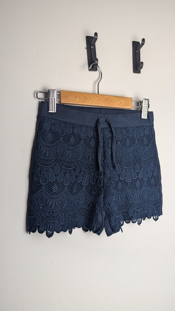 Primark Navy Crochet Shorts - Girls 9-10 Years Little Ones Preloved Used, Preloved, Preworn & Second Hand Baby, Kids & Children's Clothing UK Online. Cheap affordable. Brands including Next, Joules, Nutmeg Morrisons, TU, F&F, H&M.