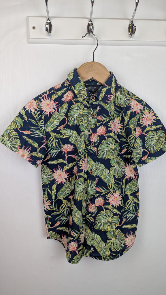 Primark Navy Floral Shirt - Boys 6-7 Years Little Ones Preloved Used, Preloved, Preworn Baby, Girls & Boys Clothes. Kids & Children's second hand Clothing UK Online. Cheap affordable. Brands including Next, Joules, Nutmeg Morrisons, TU, F&F, H&M.