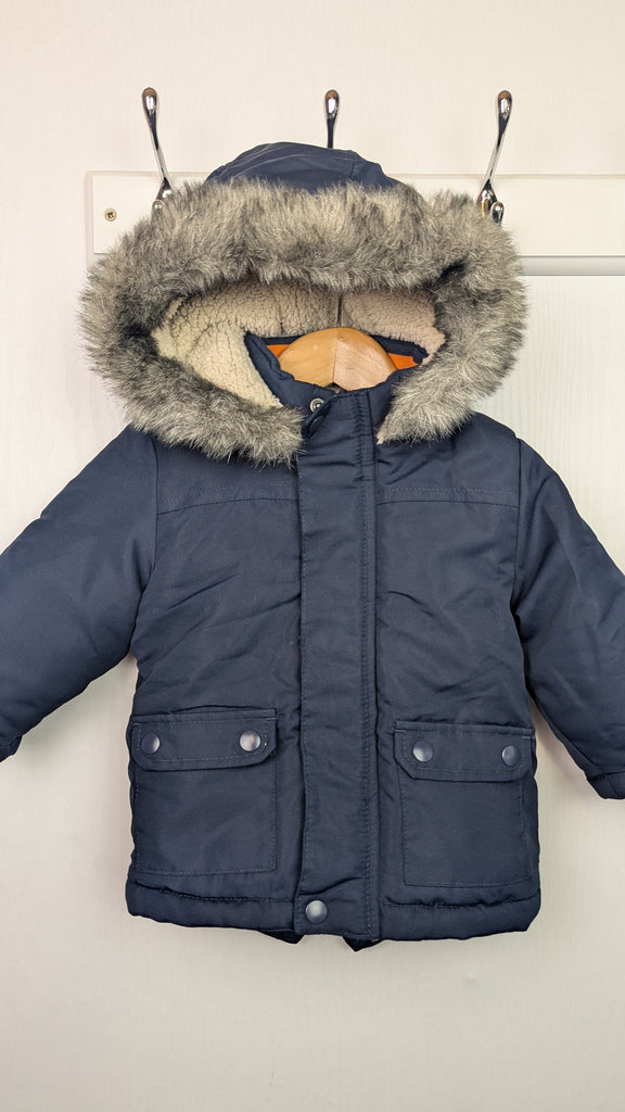 Primark Navy Padded Coat - Boys 6-9 Months Primark Used, Preloved, Preworn & Second Hand Baby, Kids & Children's Clothing UK Online. Cheap affordable. Brands including Next, Joules, Nutmeg Morrisons, TU, F&F, H&M.