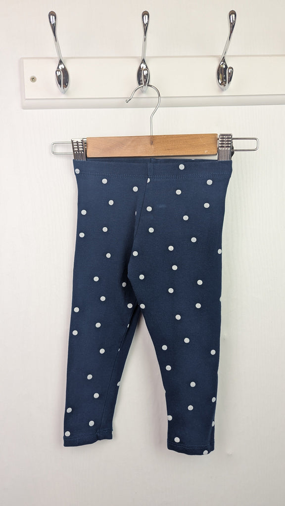 Primark Navy Spot Leggings - Unisex 12-18 Months Little Ones Preloved Used, Preloved, Preworn & Second Hand Baby, Kids & Children's Clothing UK Online. Cheap affordable. Brands including Next, Joules, Nutmeg Morrisons, TU, F&F, H&M.