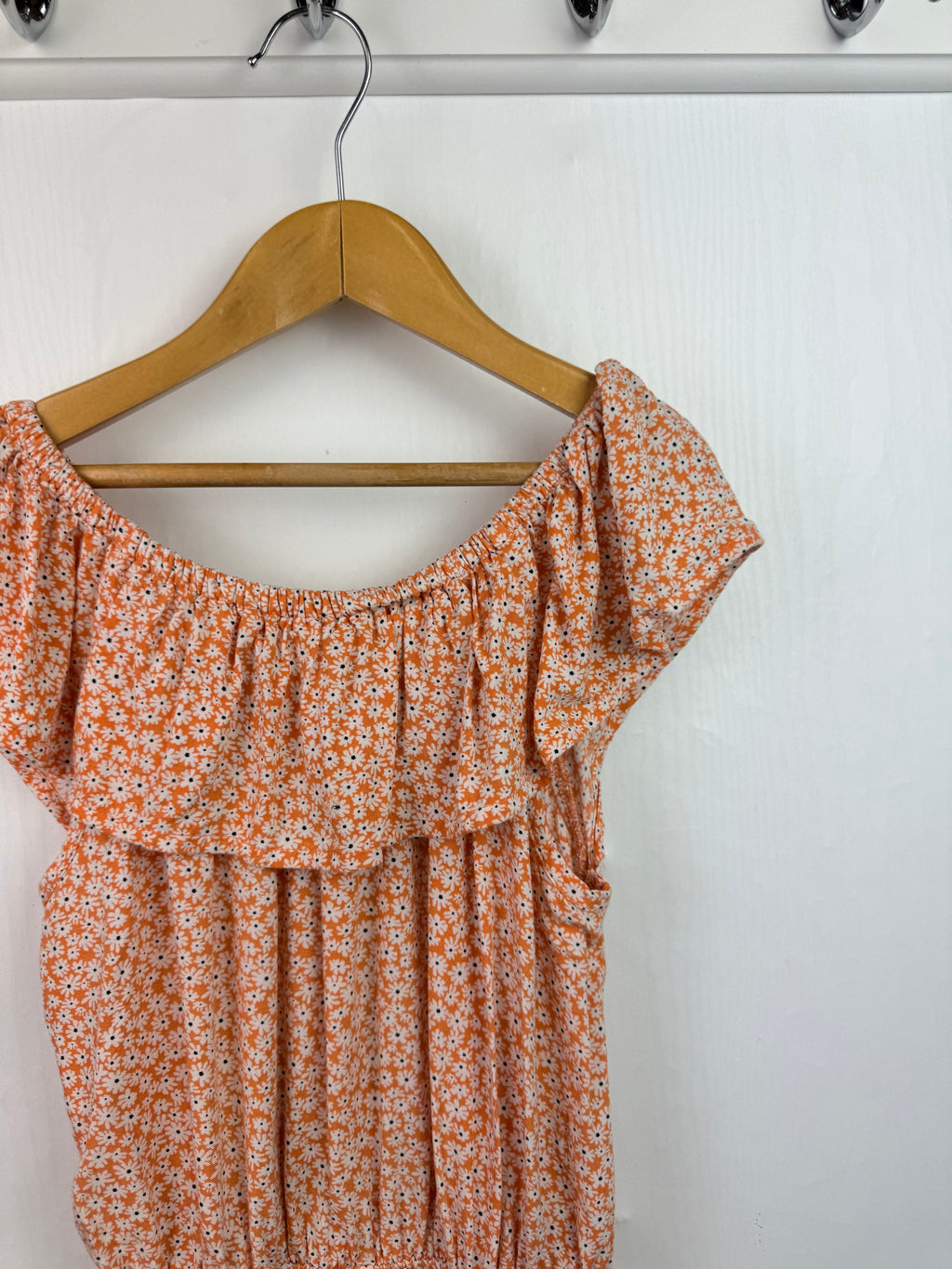 Primark Orange Floral Playsuit - Girls 11 - 12 Years - Little Ones Preloved. Second Hand Children's & Preloved Baby, Kids, Girls & Boys Clothes. UK online