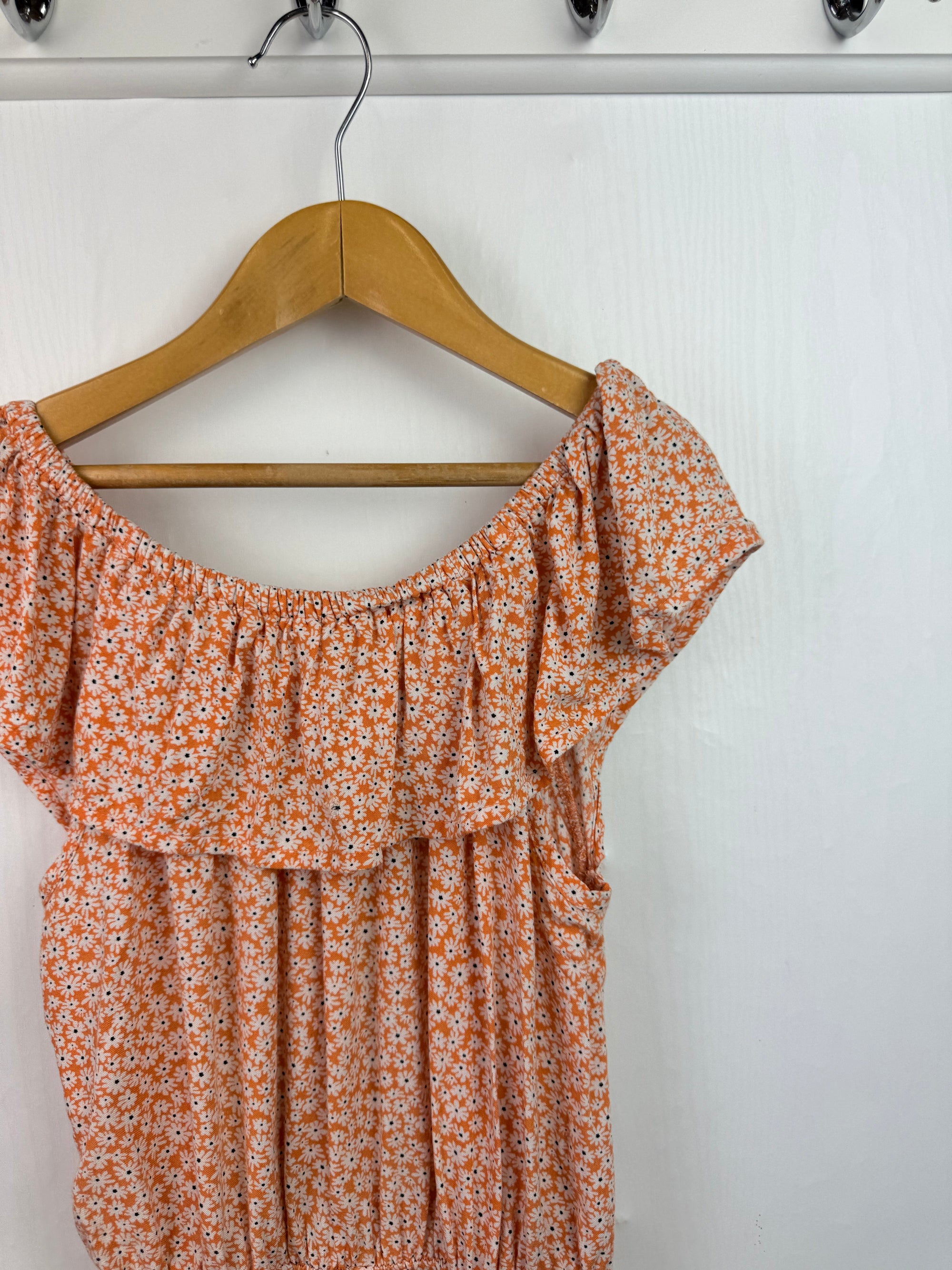 Primark Orange Floral Playsuit - Girls 11 - 12 Years - Little Ones Preloved. Second Hand Children's & Preloved Baby, Kids, Girls & Boys Clothes. UK online