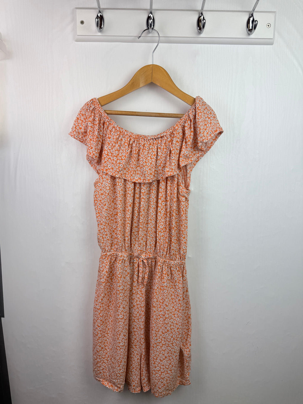 Primark Orange Floral Playsuit - Girls 11 - 12 Years - Little Ones Preloved. Second Hand Children's & Preloved Baby, Kids, Girls & Boys Clothes. UK online