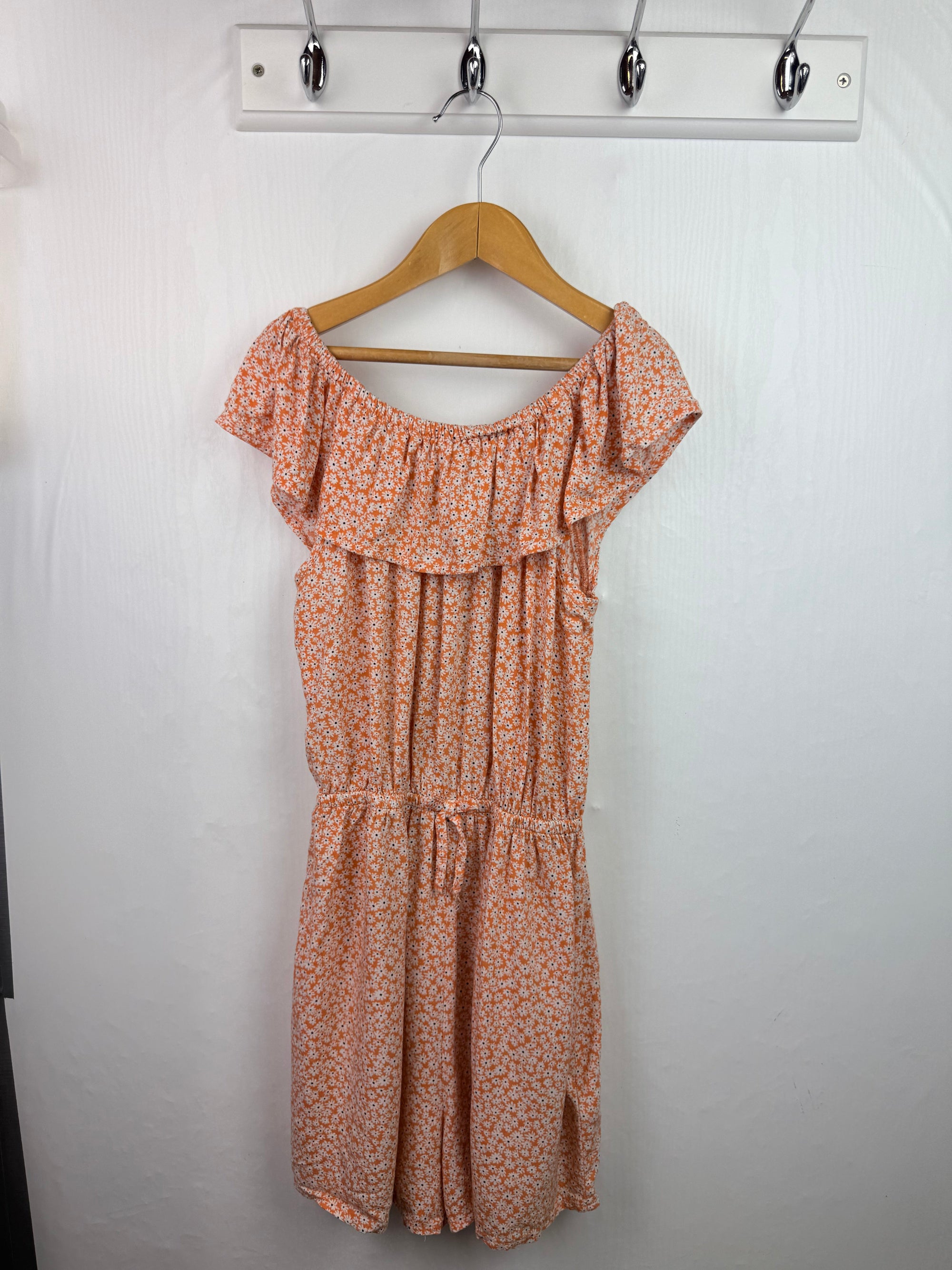 Primark Orange Floral Playsuit - Girls 11 - 12 Years - Little Ones Preloved. Second Hand Children's & Preloved Baby, Kids, Girls & Boys Clothes. UK online