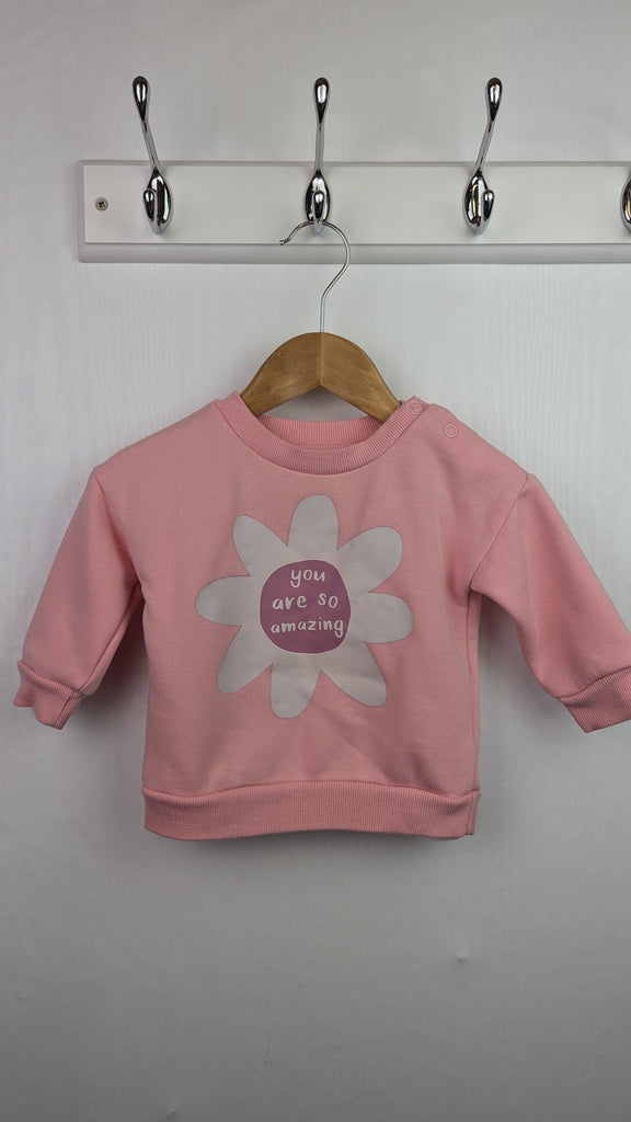 Primark Pink Floral Jumper - Girls 3-6 Months Little Ones Preloved Used, Preloved, Preworn & Second Hand Baby, Kids & Children's Clothing UK Online. Cheap affordable. Brands including Next, Joules, Nutmeg Morrisons, TU, F&F, H&M.