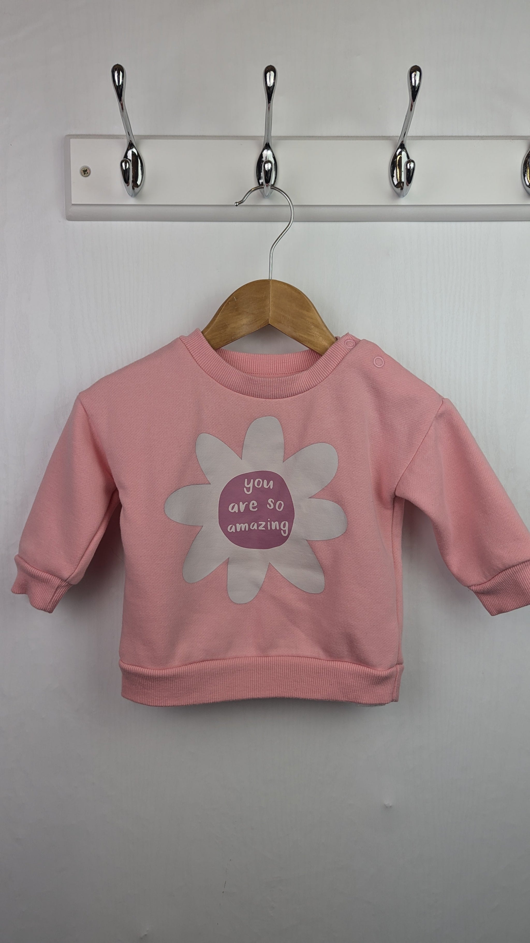 Primark Pink Floral Jumper Girls 3 6 Months