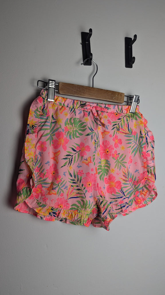 Primark Pink Floral Tropical Shorts - Girls 8-9 Years Little Ones Preloved Used, Preloved, Preworn & Second Hand Baby, Kids & Children's Clothing UK Online. Cheap affordable. Brands including Next, Joules, Nutmeg Morrisons, TU, F&F, H&M.