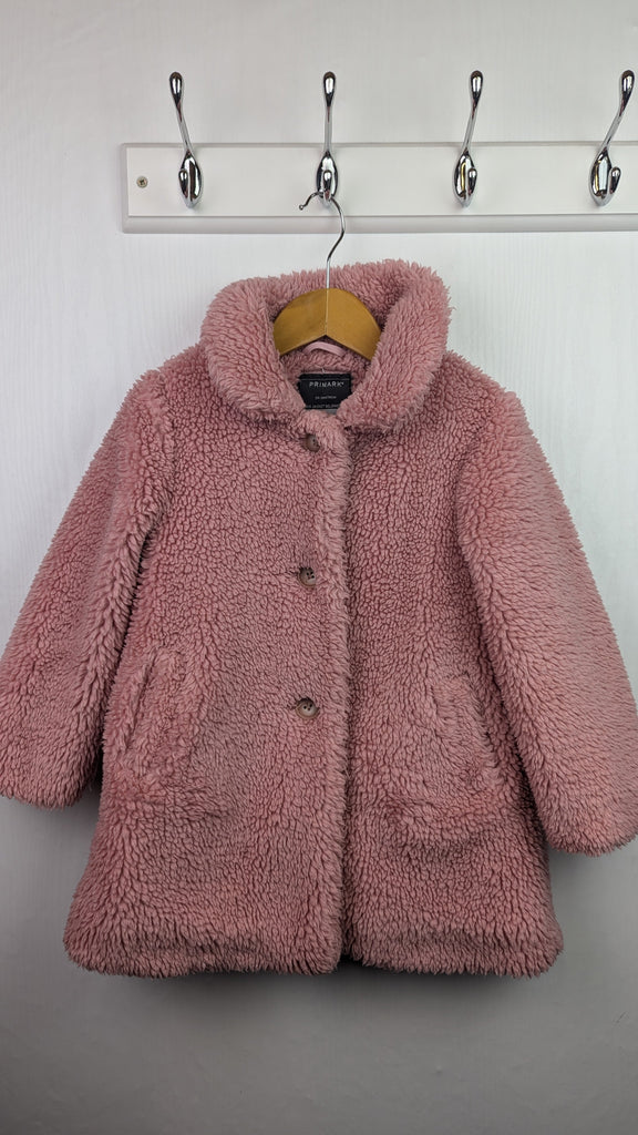 Primark Pink Fluffy Coat - Girls 2-3 Years Little Ones Preloved Used, Preloved, Preworn & Second Hand Baby, Kids & Children's Clothing UK Online. Cheap affordable. Brands including Next, Joules, Nutmeg Morrisons, TU, F&F, H&M.