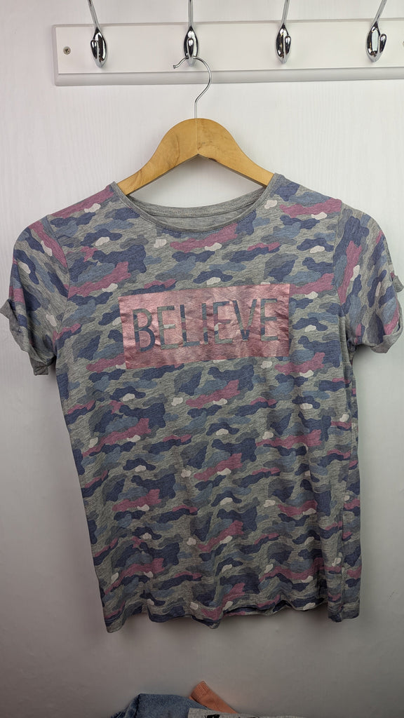 Primark Pink & Purple Camo Top - Girls 12-13 Years Little Ones Preloved Used, Preloved, Preworn & Second Hand Baby, Kids & Children's Clothing UK Online. Cheap affordable. Brands including Next, Joules, Nutmeg Morrisons, TU, F&F, H&M.