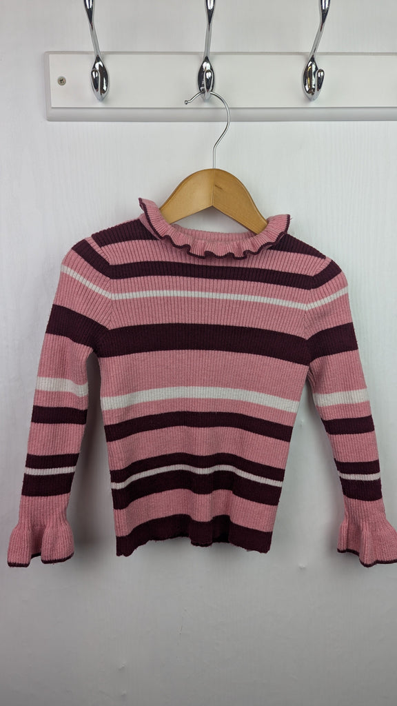 Primark Pink Striped Ribbed Top - Girls 2-3 Years Little Ones Preloved Used, Preloved, Preworn Baby, Girls & Boys Clothes. Kids & Children's second hand Clothing UK Online. Cheap affordable. Brands including Next, Joules, Nutmeg Morrisons, TU, F&F, H&M.