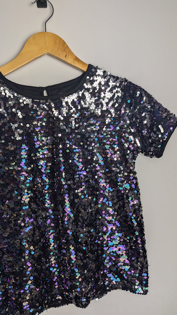 Primark Purple & Silver Sequin Top - Girls 13-14 Years Little Ones Preloved Used, Preloved, Preworn & Second Hand Baby, Kids & Children's Clothing UK Online. Cheap affordable. Brands including Next, Joules, Nutmeg Morrisons, TU, F&F, H&M.