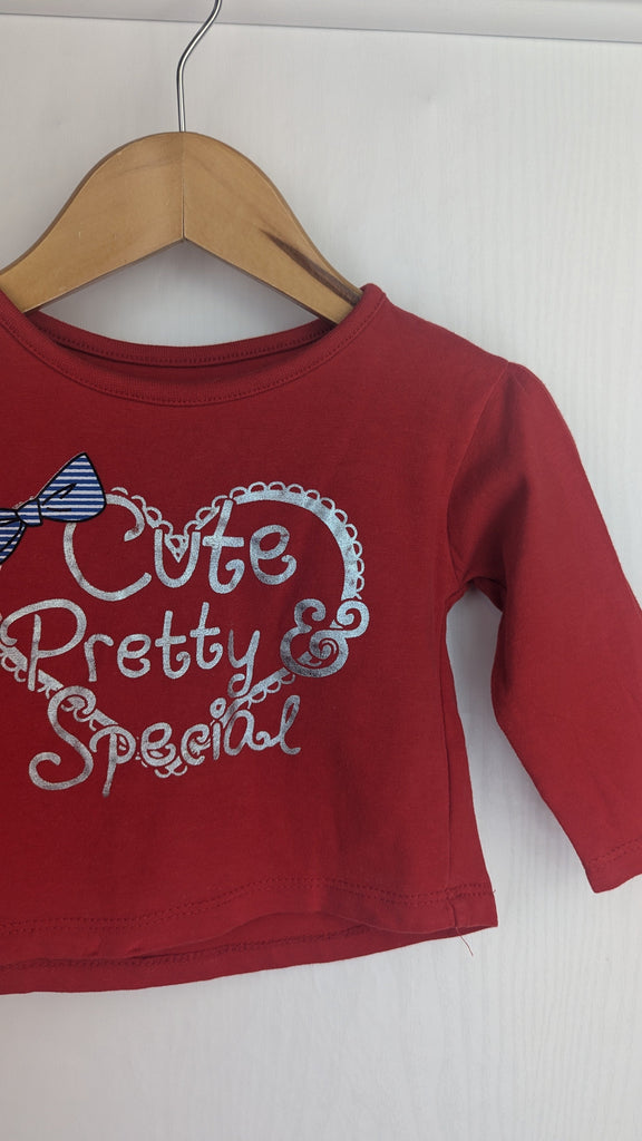 Primark Red Cute Pretty Special Top - Girls 3-6 Months Primark Used, Preloved, Preworn Baby, Girls & Boys Clothes. Kids & Children's second hand Clothing UK Online. Cheap affordable. Brands including Next, Joules, Nutmeg Morrisons, TU, F&F, H&M.