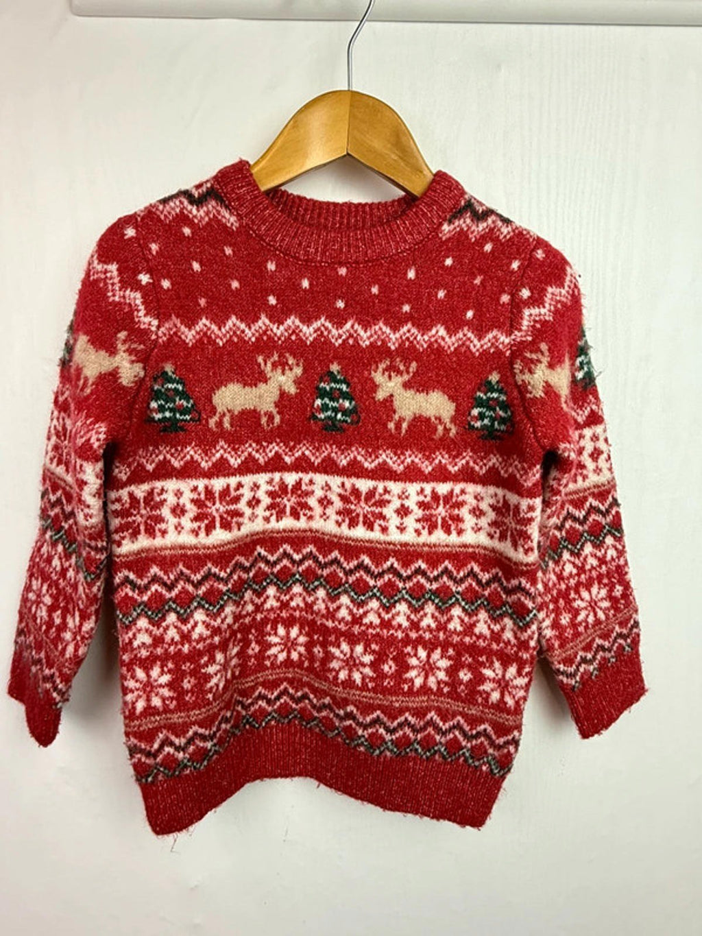 Primark Red Knit Christmas Jumper - Unisex 2 - 3 Years - Little Ones Preloved. Second Hand Children's & Preloved Baby, Kids, Girls & Boys Clothes. UK online