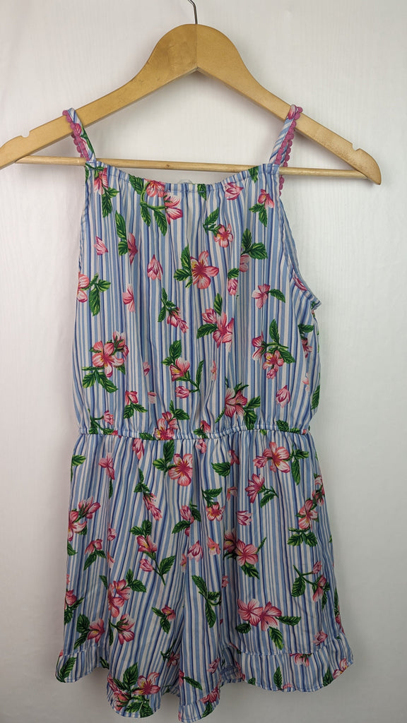 Primark Striped Floral Playsuit - Girls 13-14 Years Primark Used, Preloved, Preworn & Second Hand Baby, Kids & Children's Clothing UK Online. Cheap affordable. Brands including Next, Joules, Nutmeg Morrisons, TU, F&F, H&M.