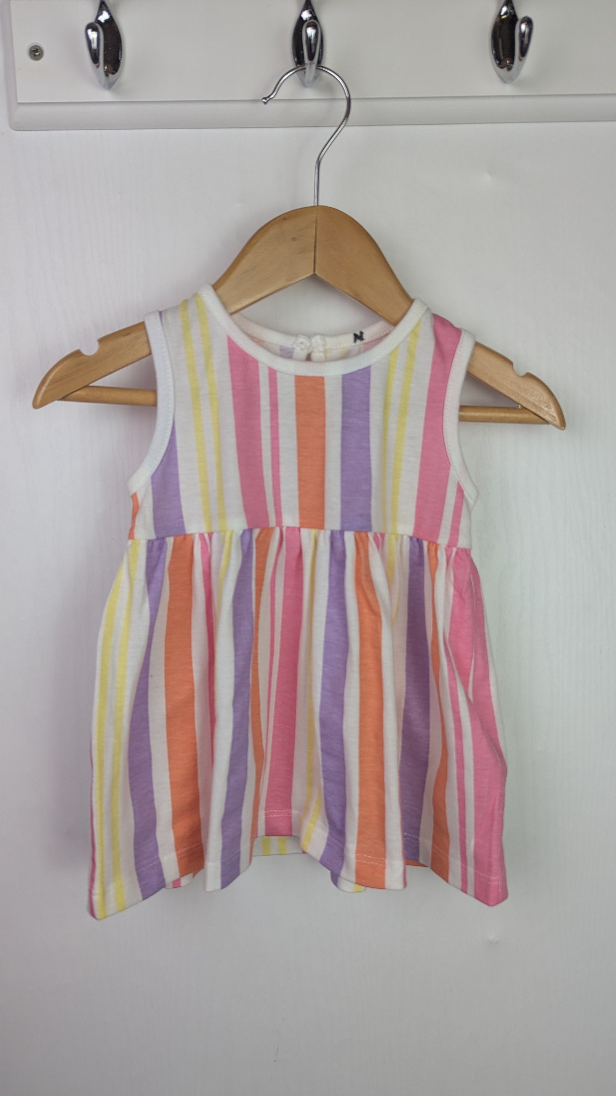 Primark Striped Multi Dress - Girls 0 - 3 Months - Little Ones Preloved. Second Hand Children's & Preloved Baby, Kids, Girls & Boys Clothes. UK online