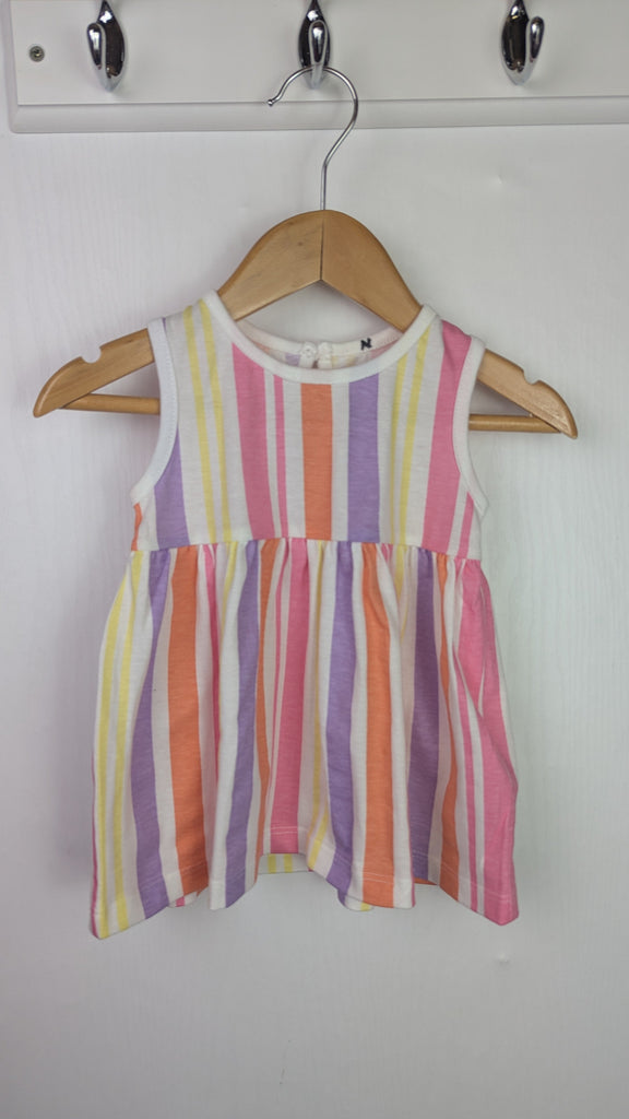 Primark Striped Multi Dress - Girls 0-3 Months Little Ones Preloved Used, Preloved, Preworn & Second Hand Baby, Kids & Children's Clothing UK Online. Cheap affordable. Brands including Next, Joules, Nutmeg Morrisons, TU, F&F, H&M.