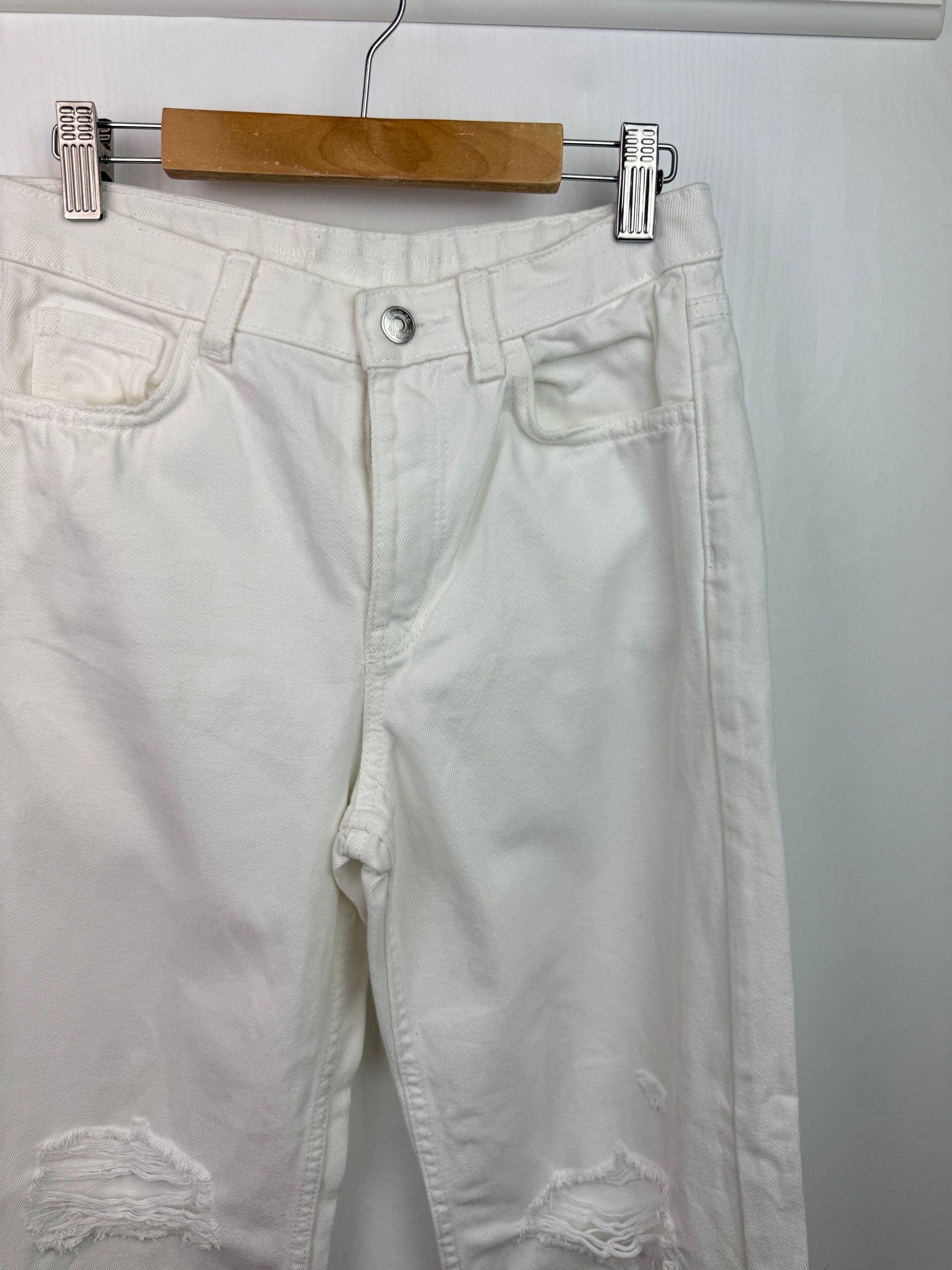 Primark White Denim Wide Leg Jeans - Girls 10 - 11 Years - Little Ones Preloved. Second Hand Children's & Preloved Baby, Kids, Girls & Boys Clothes. UK online