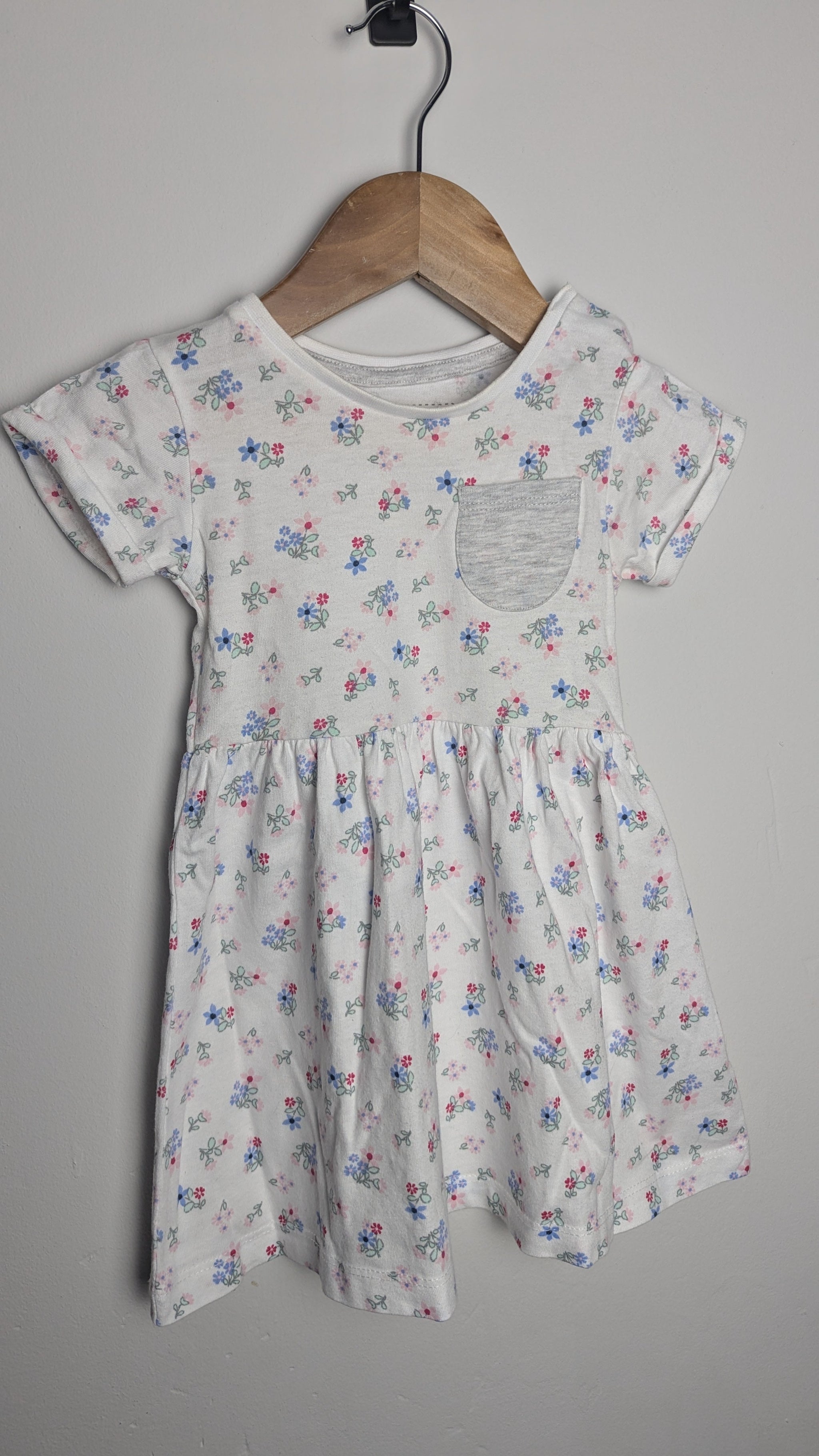 Primark White Floral Short Sleeve Dress Girls 9 12 Months Little Ones Preloved