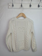 Primark White Heart Knit Jumper - Girls 5 - 6 Years - Little Ones Preloved. Second Hand Children's & Preloved Baby, Kids, Girls & Boys Clothes. UK online