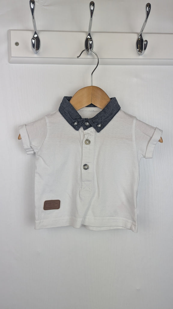 Primark White Short Sleeve Top - Boys 0-3 Months Little Ones Preloved Used, Preloved, Preworn Baby, Girls & Boys Clothes. Kids & Children's second hand Clothing UK Online. Cheap affordable. Brands including Next, Joules, Nutmeg Morrisons, TU, F&F, H&M.