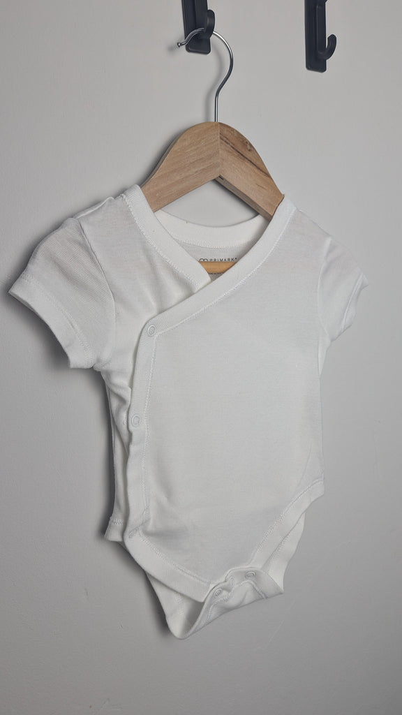 Primark White Wrap Bodysuit - Unisex 3-6 Months Little Ones Preloved Used, Preloved, Preworn & Second Hand Baby, Kids & Children's Clothing UK Online. Cheap affordable. Brands including Next, Joules, Nutmeg Morrisons, TU, F&F, H&M.