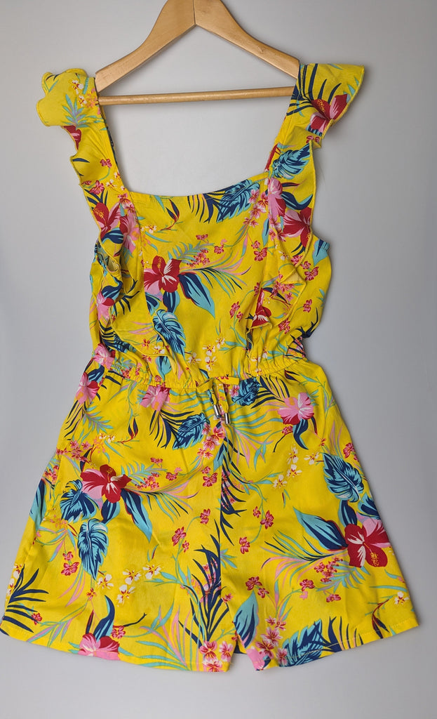 Primark Yellow Floral Playsuit - Girls 11-12 Years Little Ones Preloved Used, Preloved, Preworn Baby, Girls & Boys Clothes. Kids & Children's second hand Clothing UK Online. Cheap affordable. Brands including Next, Joules, Nutmeg Morrisons, TU, F&F, H&M.