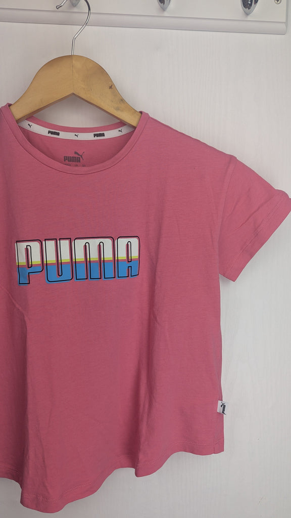 Puma Pink Short Sleeve Top - Girls 11-12 Years Puma Used, Preloved, Preworn & Second Hand Baby, Kids & Children's Clothing UK Online. Cheap affordable. Brands including Next, Joules, Nutmeg Morrisons, TU, F&F, H&M.