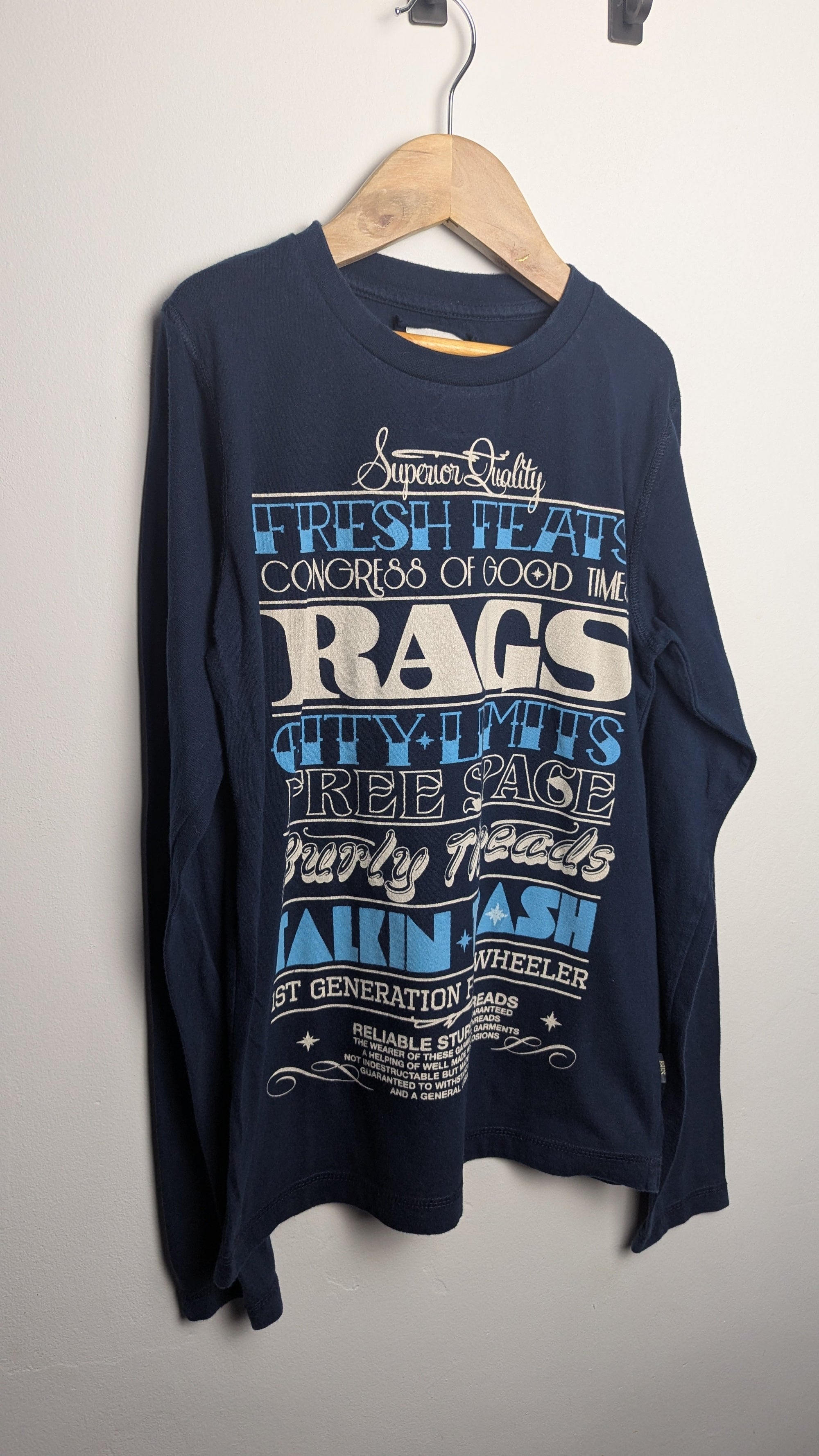 Rags Industry Long Sleeve Slogan Top - Boys 12 Years - Little Ones Preloved. Second Hand Children's & Preloved Baby, Kids, Girls & Boys Clothes. UK online