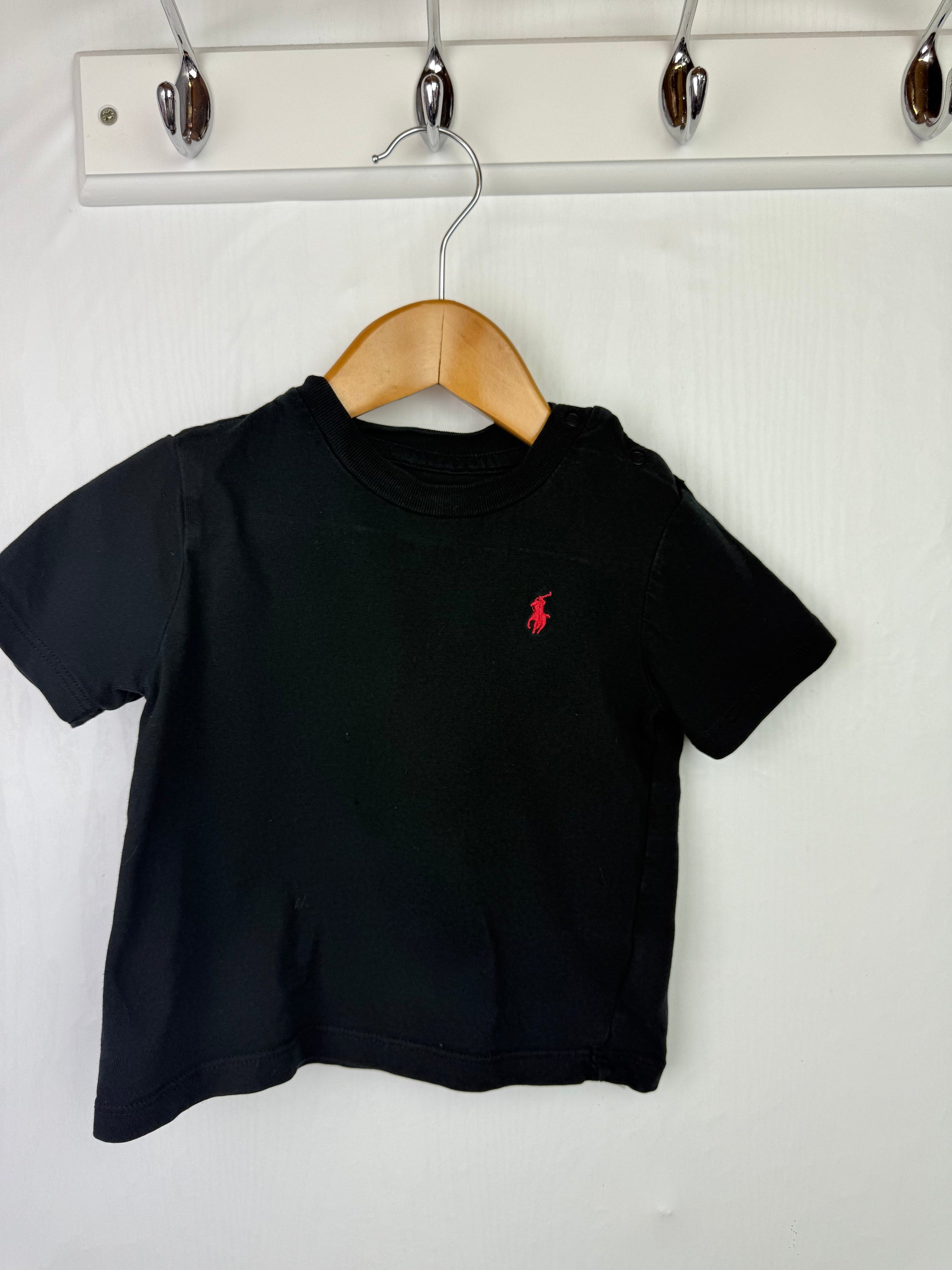Ralph Lauren Black Short Sleeve Top - Boys 12 Months - Little Ones Preloved. Second Hand Children's & Preloved Baby, Kids, Girls & Boys Clothes. UK online
