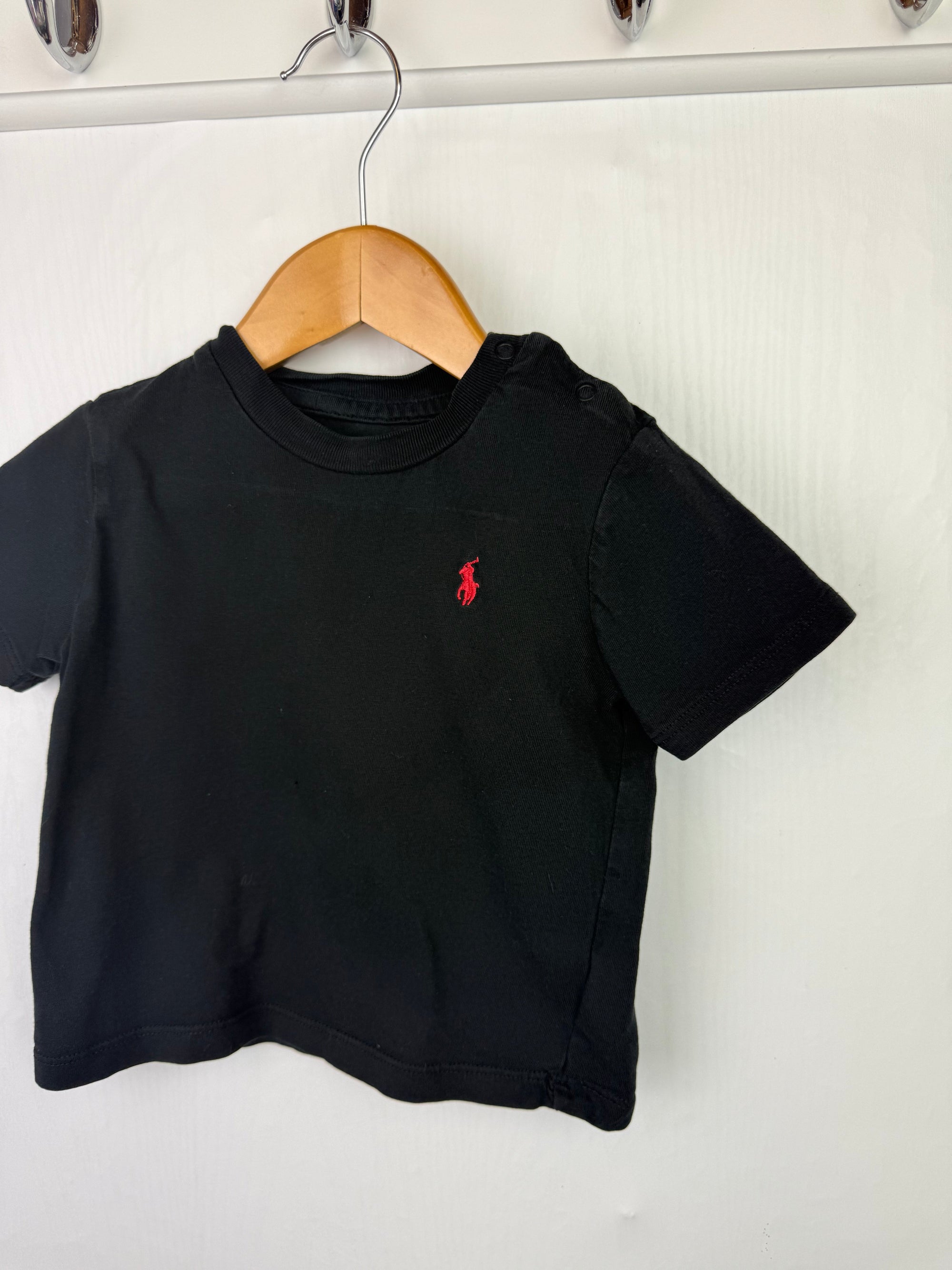 Ralph Lauren Black Short Sleeve Top - Boys 12 Months - Little Ones Preloved. Second Hand Children's & Preloved Baby, Kids, Girls & Boys Clothes. UK online