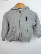 Ralph Lauren Grey Zip Hoodie - Boys 12 Months - Little Ones Preloved. Second Hand Children's & Preloved Baby, Kids, Girls & Boys Clothes. UK online