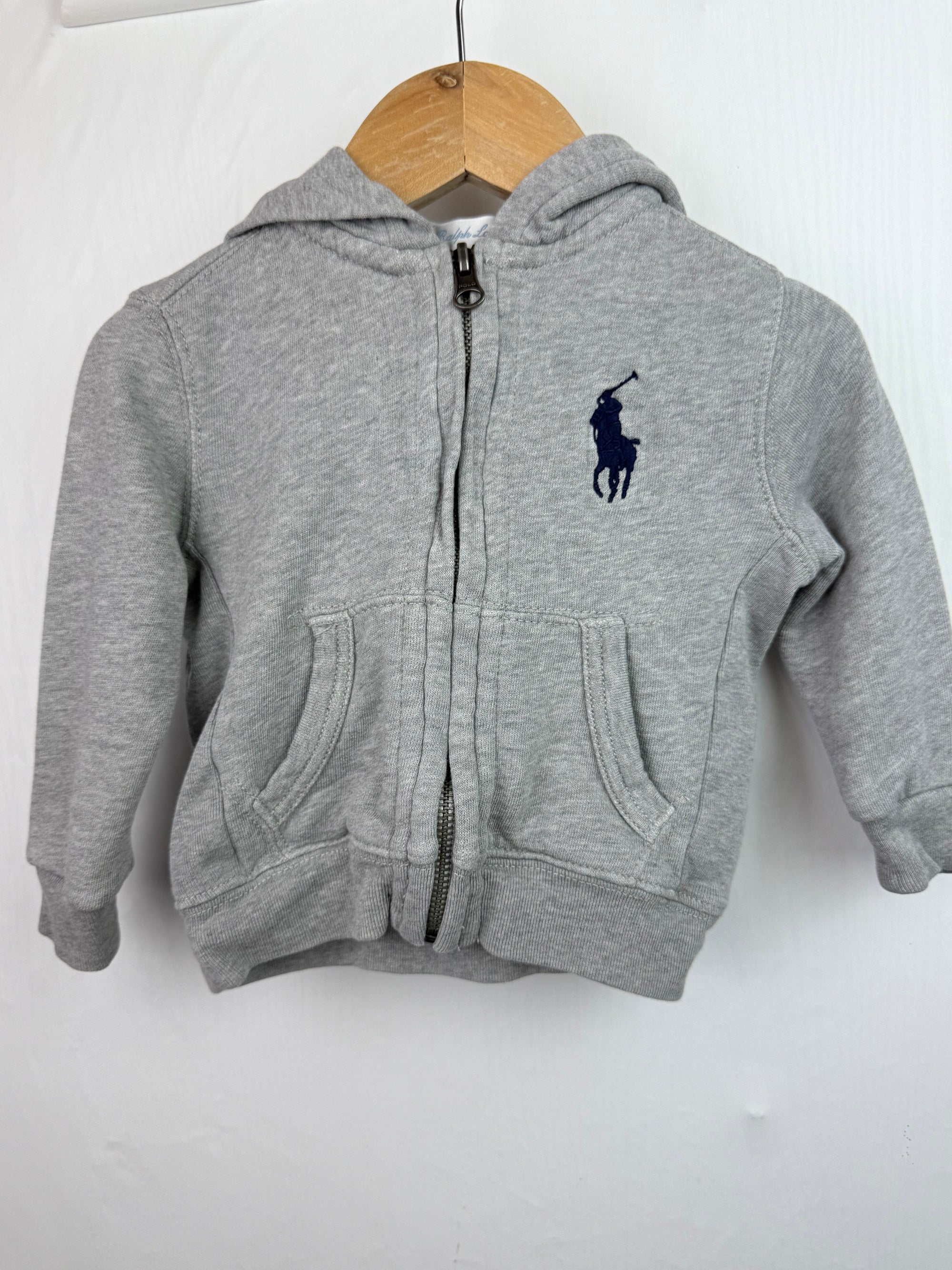 Ralph Lauren Grey Zip Hoodie - Boys 12 Months - Little Ones Preloved. Second Hand Children's & Preloved Baby, Kids, Girls & Boys Clothes. UK online