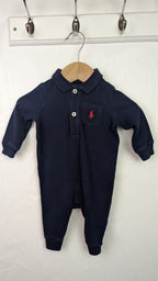Ralph Lauren Navy Blue Romper - Boys 0 - 3 Months - Little Ones Preloved. Second Hand Children's & Preloved Baby, Kids, Girls & Boys Clothes. UK online