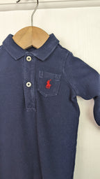 Ralph Lauren Navy Blue Romper - Boys 0 - 3 Months - Little Ones Preloved. Second Hand Children's & Preloved Baby, Kids, Girls & Boys Clothes. UK online