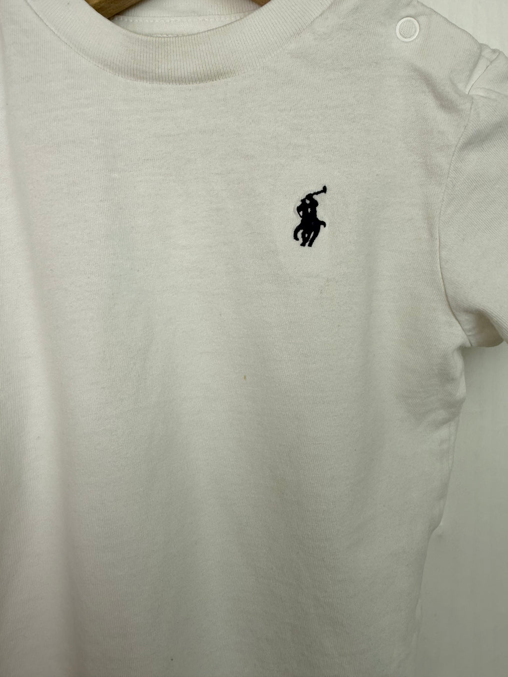 Ralph Lauren White Short Sleeve Top - Boys 9 Months - Little Ones Preloved. Second Hand Children's & Preloved Baby, Kids, Girls & Boys Clothes. UK online