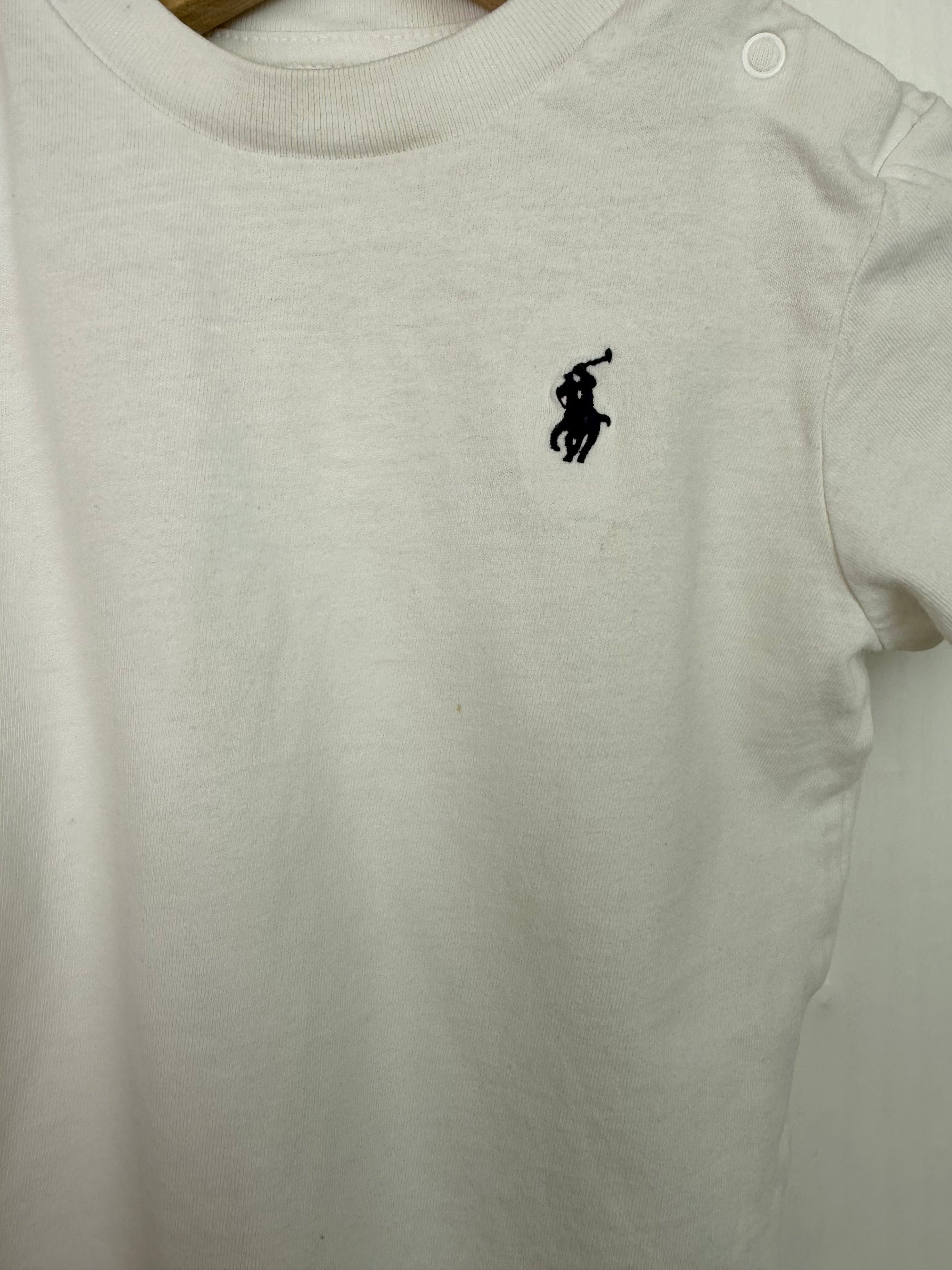 Ralph Lauren White Short Sleeve Top - Boys 9 Months - Little Ones Preloved. Second Hand Children's & Preloved Baby, Kids, Girls & Boys Clothes. UK online