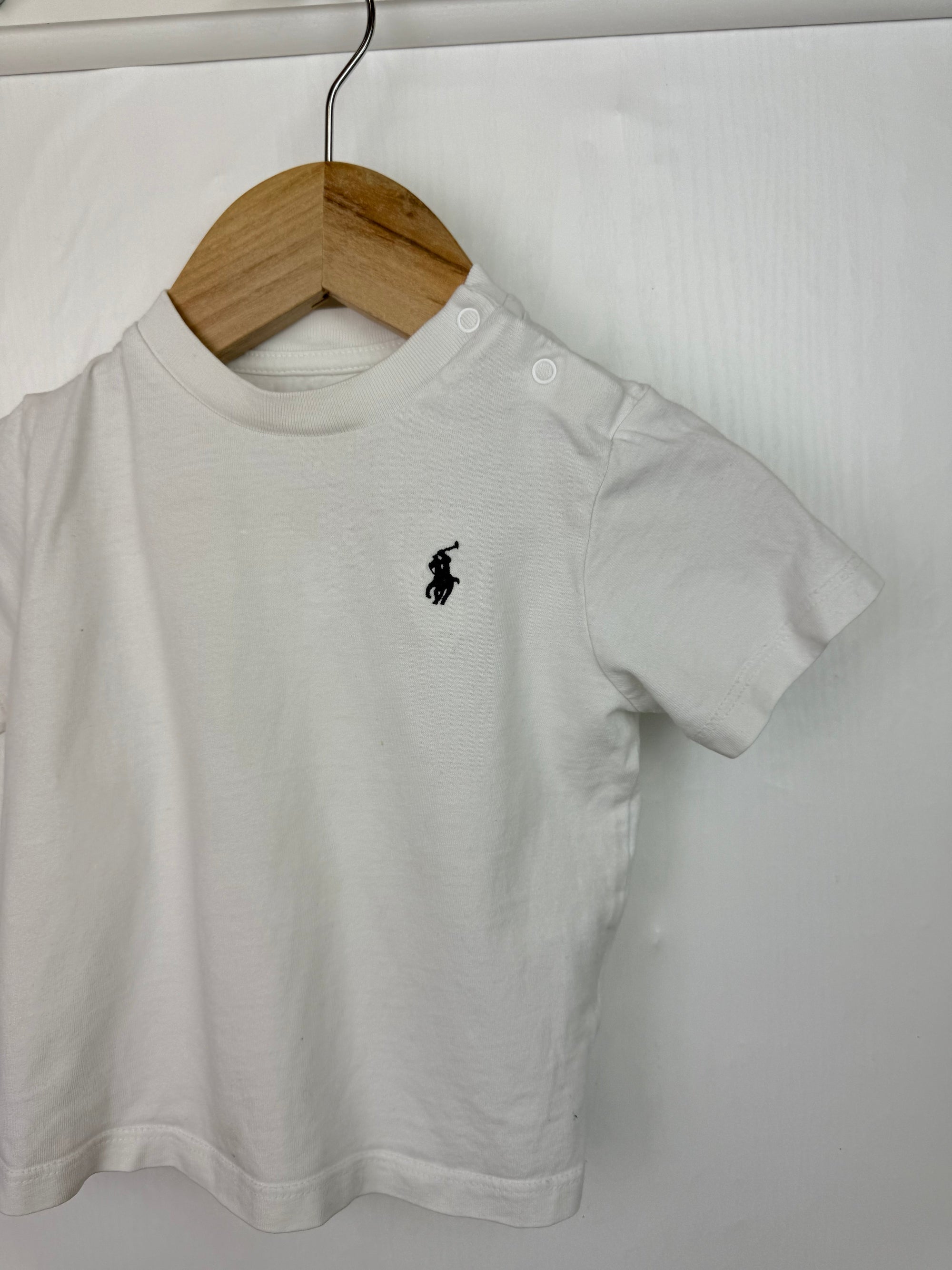 Ralph Lauren White Short Sleeve Top - Boys 9 Months - Little Ones Preloved. Second Hand Children's & Preloved Baby, Kids, Girls & Boys Clothes. UK online