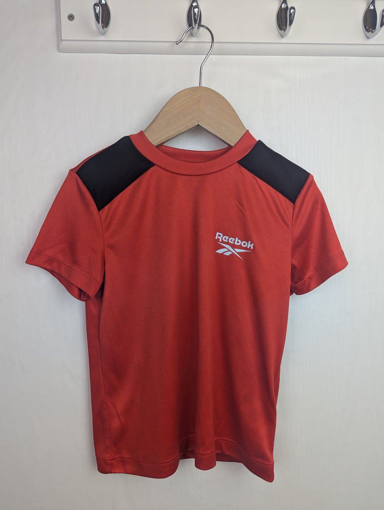 Reebok Red Short Sleeve Top - Boys 4-5 Years Little Ones Preloved Used, Preloved, Preworn Baby, Girls & Boys Clothes. Kids & Children's second hand Clothing UK Online. Cheap affordable. Brands including Next, Joules, Nutmeg Morrisons, TU, F&F, H&M.