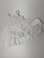 Rene Rofe Grey Floral Dress - Girls 0 - 3 Months - Little Ones Preloved. Second Hand Children's & Preloved Baby, Kids, Girls & Boys Clothes. UK online