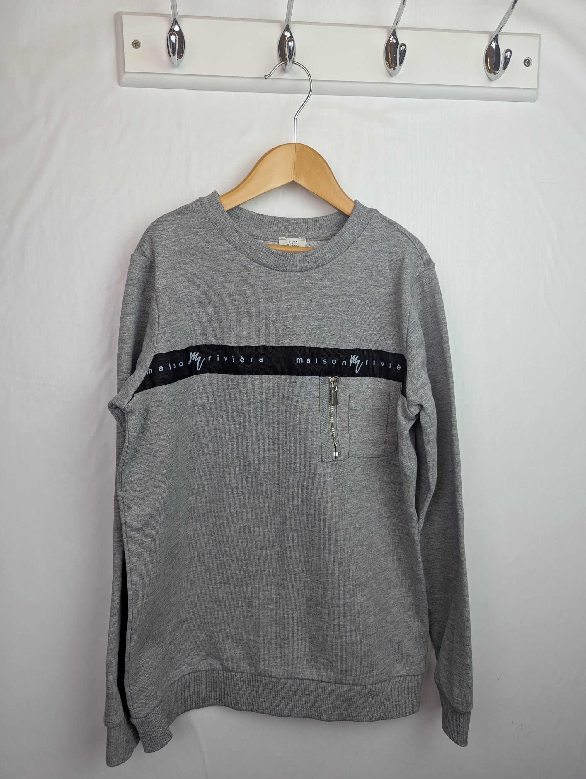 River Island Grey Zip Jumper - Boys 9 - 10 Years - Little Ones Preloved. Second Hand Children's & Preloved Baby, Kids, Girls & Boys Clothes. UK online