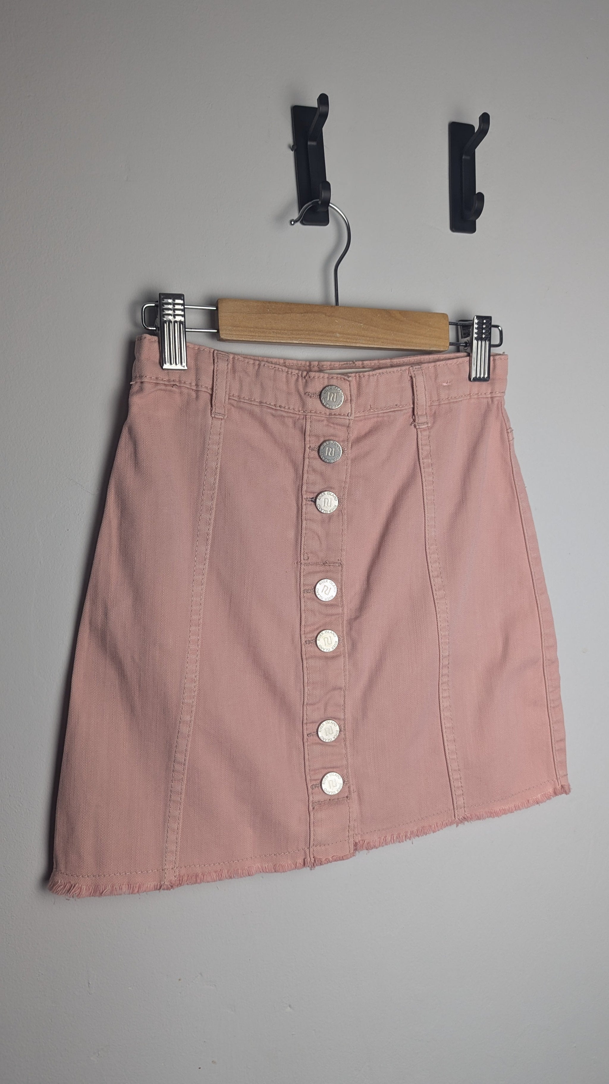 River Island Pink Denim Skirt Girls 8 Years Little Ones Preloved