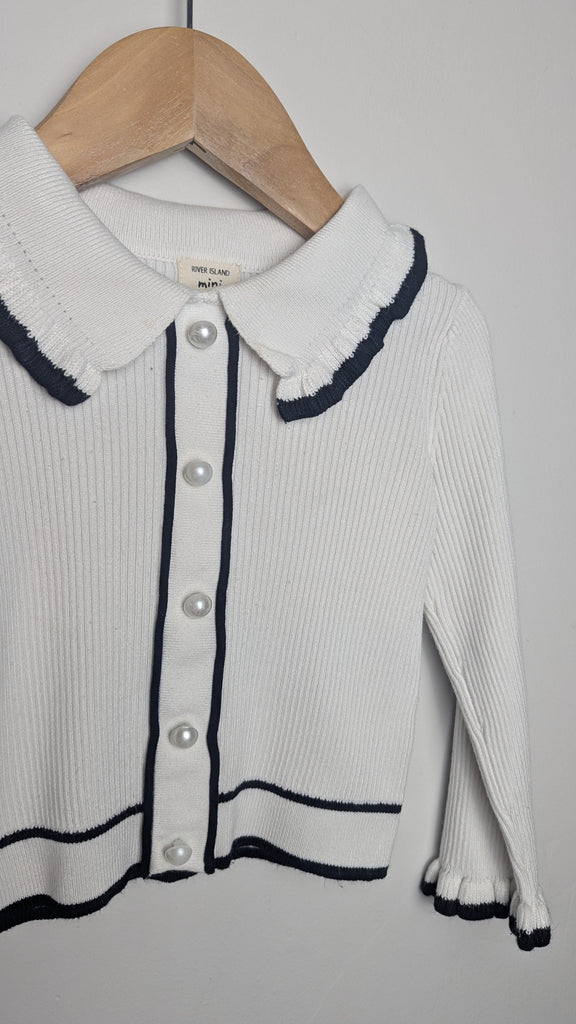 River Island Ribbed Cardigan with Collar - Girls 2-3 Years Little Ones Preloved Used, Preloved, Preworn & Second Hand Baby, Kids & Children's Clothing UK Online. Cheap affordable. Brands including Next, Joules, Nutmeg Morrisons, TU, F&F, H&M.