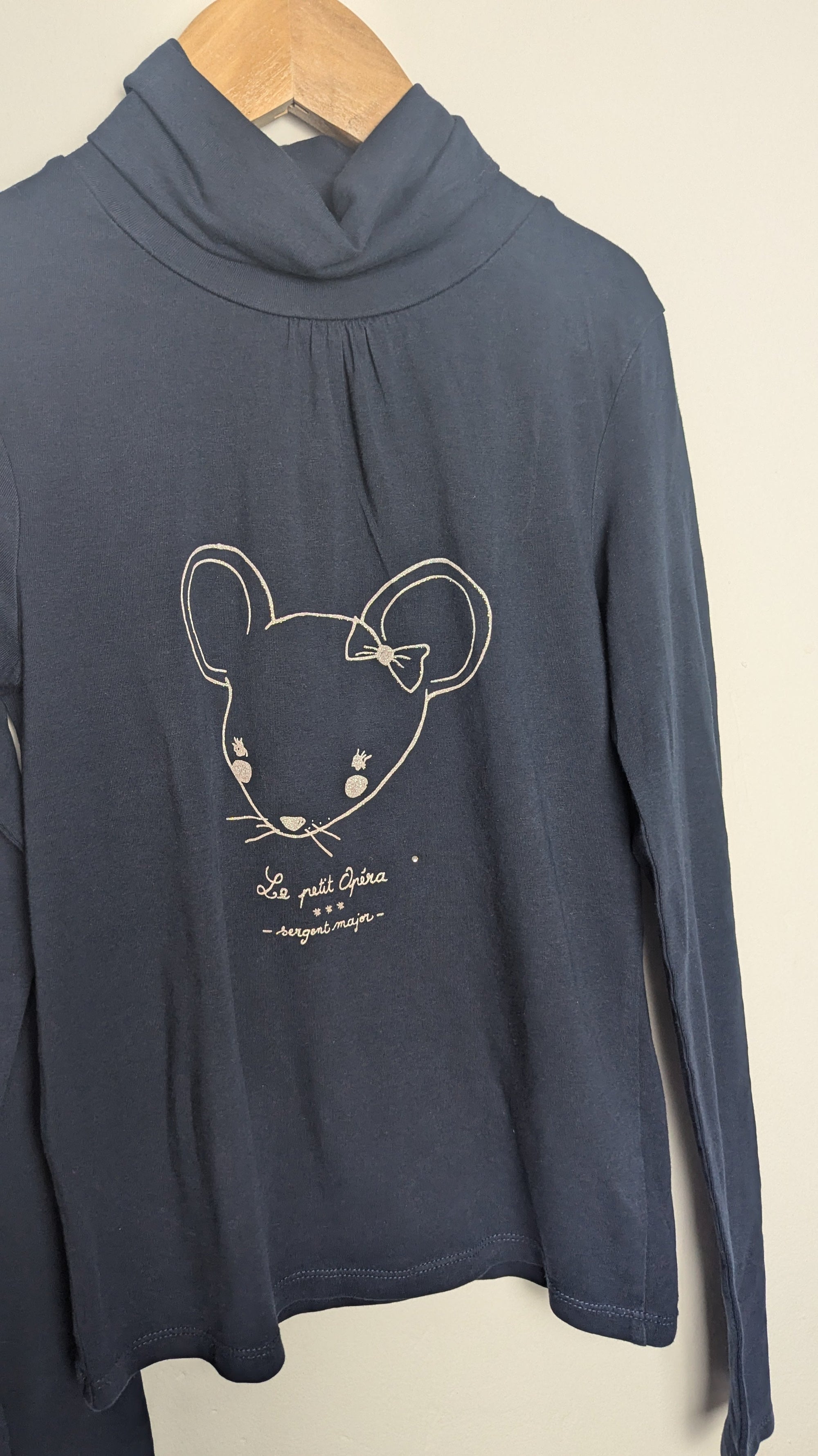 Sergent Major Navy Mouse Turtle Neck Top - Girls 10 Years - Little Ones Preloved. Second Hand Children's & Preloved Baby, Kids, Girls & Boys Clothes. UK online