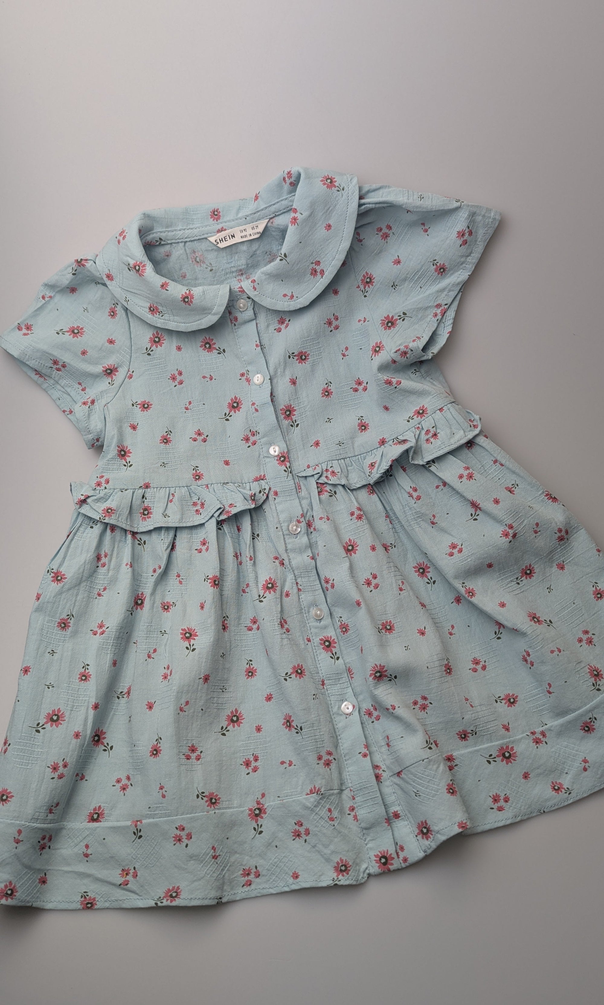 Shein Blue Floral Dress - Girls 2 Years - Little Ones Preloved. Second Hand Children's & Preloved Baby, Kids, Girls & Boys Clothes. UK online
